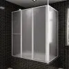 Shower Bath Screen Wall L Shape 70 x 120 x 140 cm 4 Panels Foldable Shower Bath Screen Wall L Shape 70 x 120 x 140 cm 4 Panels Foldable