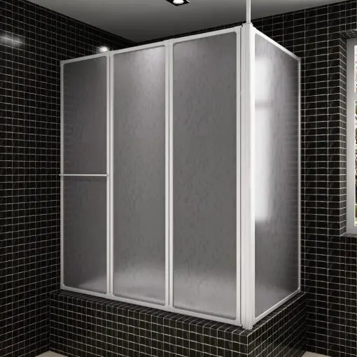 Shower Bath Screen Wall L Shape 70 x 120 x 140 cm 4 Panels Foldable