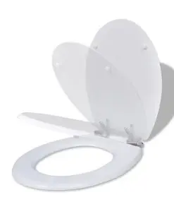 vidaXL Toilet Seats with Soft Close Lids MDF White