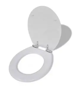 vidaXL Toilet Seats with Soft Close Lids MDF White