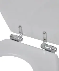 vidaXL Toilet Seats with Soft Close Lids MDF White