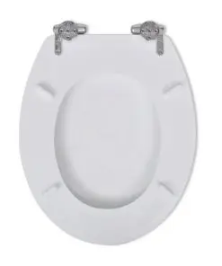 vidaXL Toilet Seats with Soft Close Lids MDF White