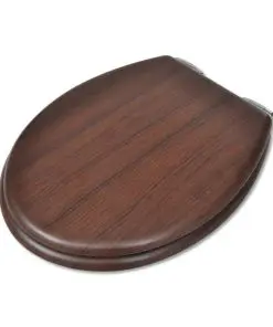 vidaXL WC Toilet Seat MDF Soft Close Lid Simple Design Wood