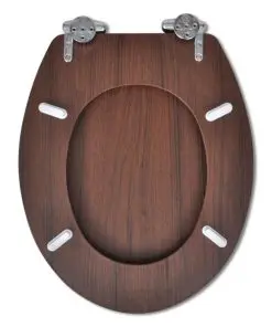 vidaXL WC Toilet Seat MDF Soft Close Lid Simple Design Wood
