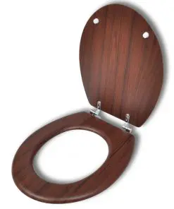 vidaXL Toilet Seats with Hard Close Lids MDF Brown