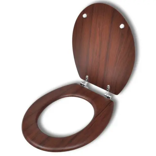 vidaXL Toilet Seats with Hard Close Lids MDF Brown