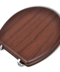 vidaXL Toilet Seats with Hard Close Lids MDF Brown