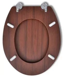 vidaXL Toilet Seats with Hard Close Lids MDF Brown