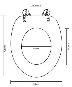 vidaXL Toilet Seats with Hard Close Lids MDF Brown