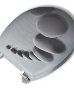 vidaXL Toilet Seats with Hard Close Lids MDF Stones