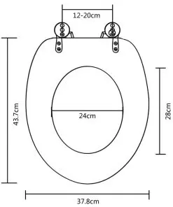 vidaXL Toilet Seats with Hard Close Lids MDF Stones