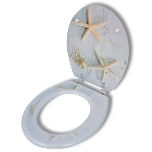 vidaXL Toilet Seats with Hard Close Lids MDF Starfish