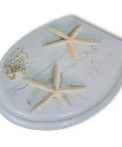vidaXL Toilet Seats with Hard Close Lids MDF Starfish