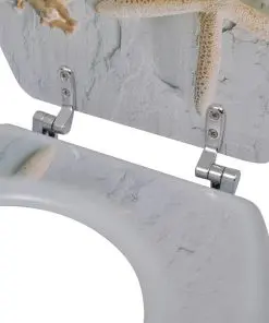 vidaXL Toilet Seats with Hard Close Lids MDF Starfish