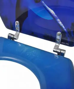 vidaXL Toilet Seats with Hard Close Lids MDF Dolphins