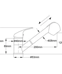 vidaXL Kitchen Mixer Tap Chrome