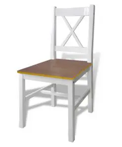 vidaXL 5 Piece Dining Set Brown and White