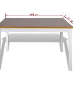 vidaXL 5 Piece Dining Set Brown and White