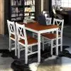 vidaXL 5 Piece Dining Set Brown and White