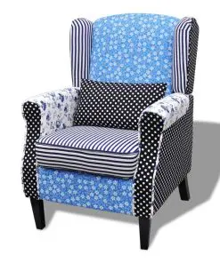 vidaXL Armchair with Patchwork Design Fabric