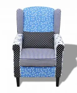 vidaXL Armchair with Patchwork Design Fabric