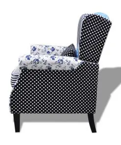 vidaXL Armchair with Patchwork Design Fabric