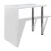 vidaXL Bar Table MDF with 2 Steel Legs High Gloss White vidaXL Bar Table MDF with 2 Steel Legs High Gloss White