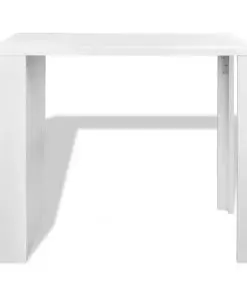 vidaXL Bar Table MDF with Wine Rack High Gloss White