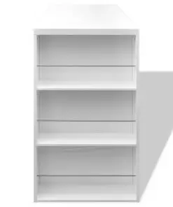 vidaXL Bar Table MDF with Wine Rack High Gloss White