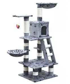 Car Play Tree 122 cm Grey with Paw Prints