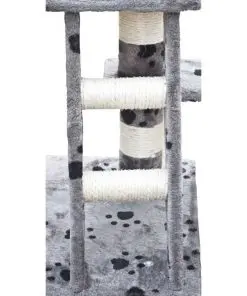 Car Play Tree 122 cm Grey with Paw Prints