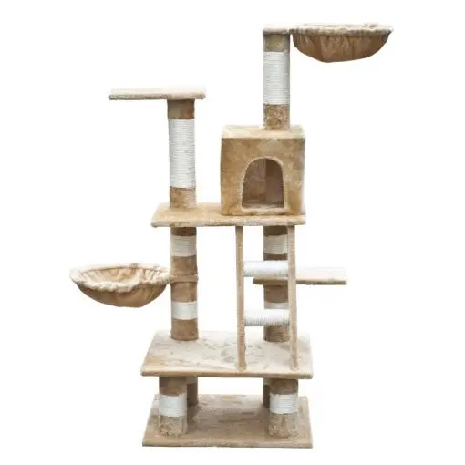 Cat Play Tree 122 cm Beige Plush