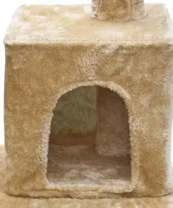 Cat Play Tree 122 cm Beige Plush