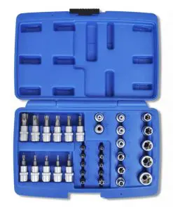 Torx Bit and Star Socket Set 34 pcs with Storage Case