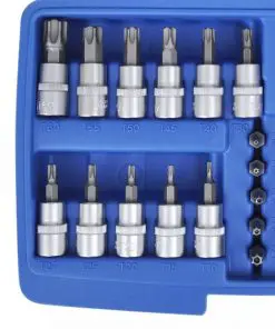 Torx Bit and Star Socket Set 34 pcs with Storage Case