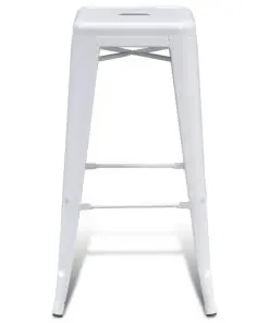 vidaXL Bar Stools 2 pcs White Steel