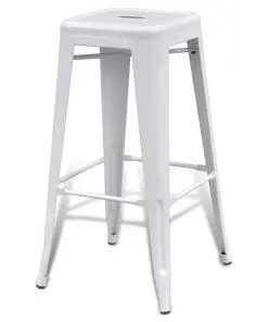 vidaXL Bar Stools 2 pcs White Steel
