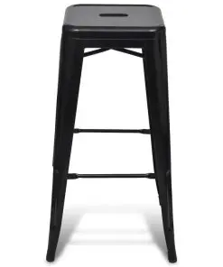 vidaXL Bar Stools 2 pcs Black Steel
