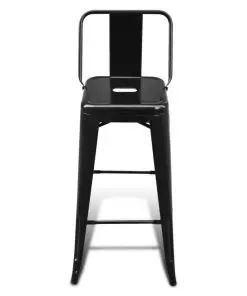 vidaXL Bar Stools 2 pcs Black Steel