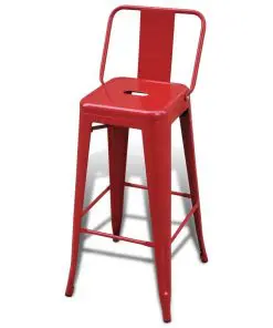 vidaXL Bar Stools 2 pcs Red Steel