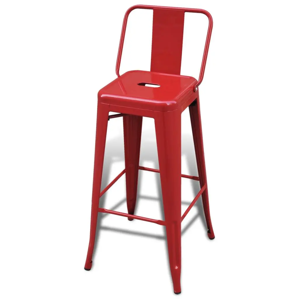vidaXL Bar Stools 2 pcs Red Steel