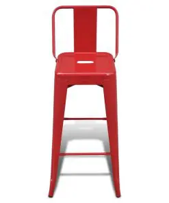 vidaXL Bar Stools 2 pcs Red Steel