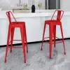 vidaXL Bar Stools 2 pcs Red Steel