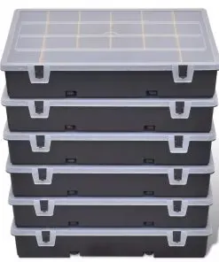 vidaXL Storage Box Sort Case 6 pcs