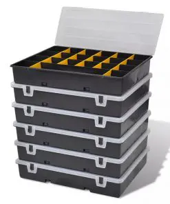 vidaXL Storage Box Sort Case 6 pcs