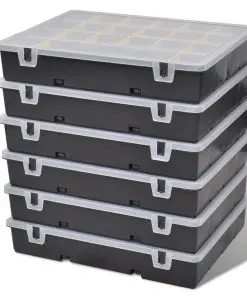 vidaXL Storage Box Sort Case 6 pcs