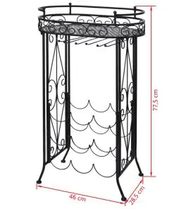 vidaXL Wine Rack with Glass Holder for 9 Bottles Metal