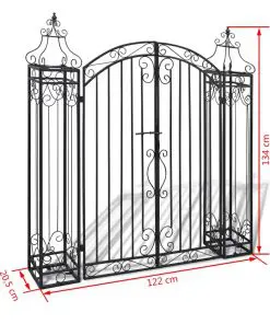 vidaXL Ornamental Garden Gate Wrought Iron 122×20.5×134 cm