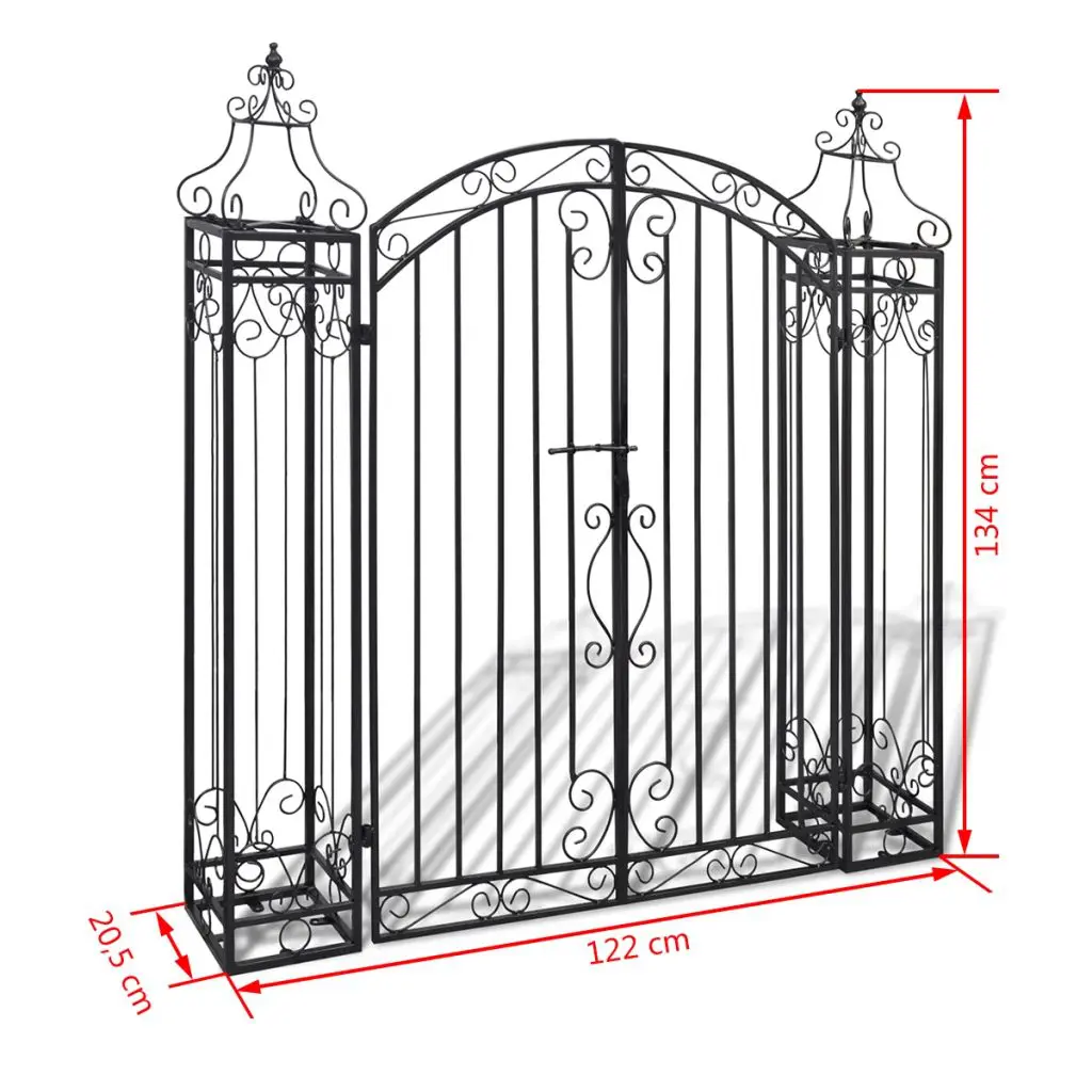 vidaXL Ornamental Garden Gate Wrought Iron 122×20.5×134 cm
