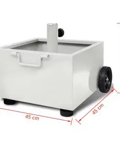 vidaXL Outdoor Umbrella Stand Plant Pot White